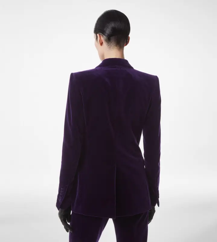 COTTON VELVET SINGLE BREASTED JACKET GEM VIOLET online